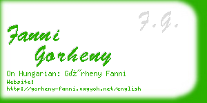 fanni gorheny business card